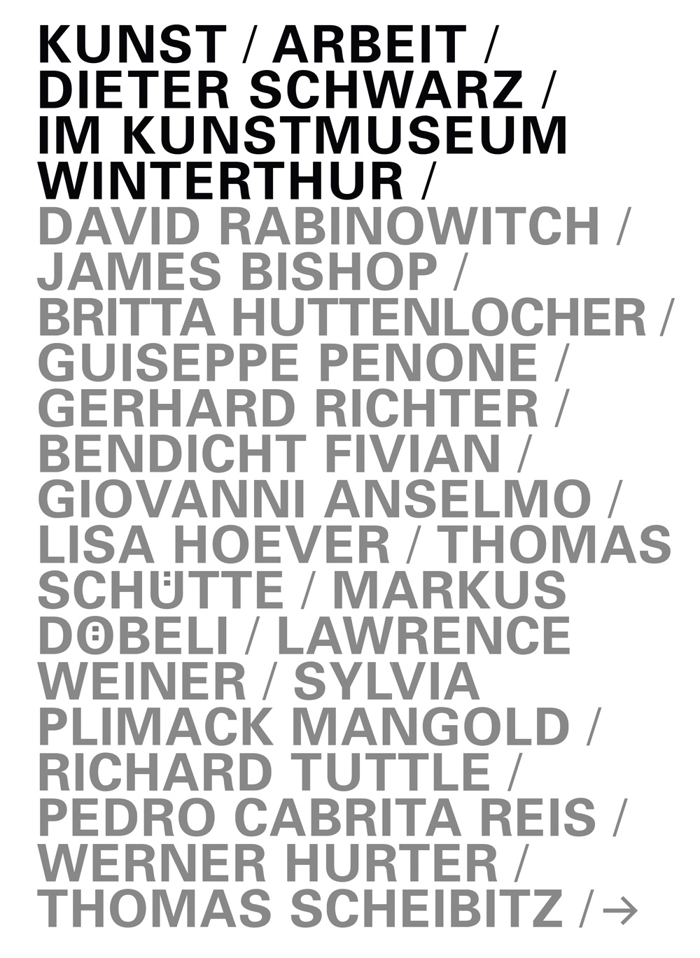 Kunst-Arbeit. Dieter Schwarz im Kunstmuseum Winterthur